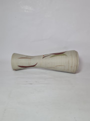 Ваза для цветов винтажная W.Germany вытянутой формы, в зелено-красных тонах, абстрактный декор, керамика, 30 х 10 см, Германия, 1960-70гг.