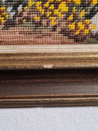 Картина винтажная "Домик в Шварцвальде", гобелен, 97 x 55 см, Германия, 1960-70гг.