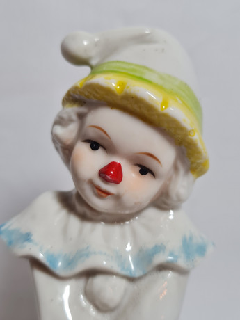 Фигурка винтажная "Клоун в пастельных тонах", фарфор, 17 см, Тайвань, 1960-70гг.