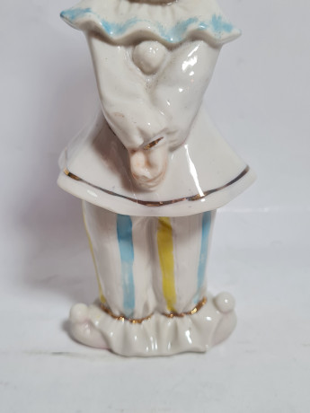 Фигурка винтажная "Клоун в пастельных тонах", фарфор, 17 см, Тайвань, 1960-70гг.