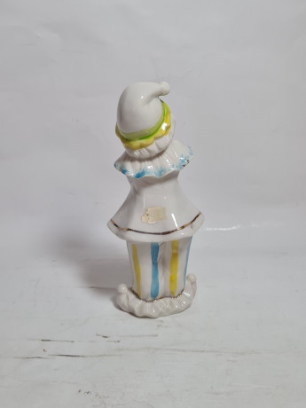 Фигурка винтажная "Клоун в пастельных тонах", фарфор, 17 см, Тайвань, 1960-70гг.