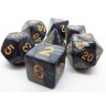 dice4friends 7-tlg. RPG Wurfelset Pearl: Black\/Gold 7 шт. Набор игральных костей для ролевых игр Pearl: Black/Gold