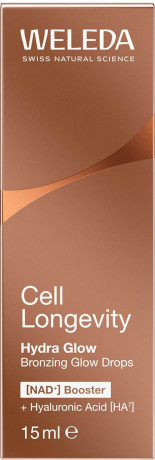 WELEDA Cell Longevity Hydra Glow Bronzing Glow Drops, 15 ml, Бронзирующие капли для лица Hydra Glow с гиалуроновой кислотой HA7 и минеральными пигментами, 15 мл