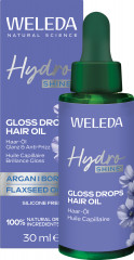 WELEDA HydraShine Gloss Drops Haaroel Alpen-Lein, 30 ml, Масло для волос HydraShine Gloss Drops с арганой, бурачником и льном для блеска и контроля пушения, 30 мл