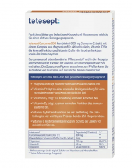 tetesept Curcuma 800, Активный комплекс 800 мг экстракта куркумы, магний, витамины С и D3 для мышц, хрящей, костей и иммунной системы, 30шт