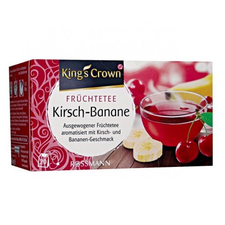 King's Crown Fruchtetee Kirsch-Banane Фруктовый чай Вишня Банан сбалансированный вкус с ароматом вишни и банана  60 г