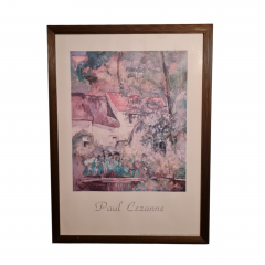 Картина винтажная / репродукция Поль Сезанн &quot;Дом отца Лакруа (1873)&quot;, большой формат, в раме, 55 х 75.5 см, Бельгия, 1980-90гг.