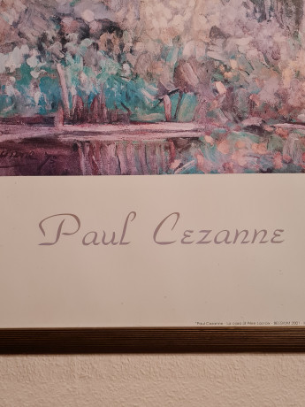 Картина винтажная / репродукция Поль Сезанн "Дом отца Лакруа (1873)", большой формат, в раме, 55 х 75.5 см, Бельгия, 1980-90гг.