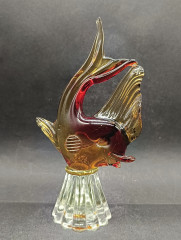 Статуэтка винтажная большая Edler Jokas Glas &quot;Красно-желтая рыба&quot;, стекло, 21 см, Германия, 1960-70гг.