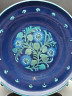 Тарелка декоративная винтажная в итальянском стиле, с синими цветами, сине-бирюзовые тона, керамика, 20.5 см, Германия, 1970-80гг.