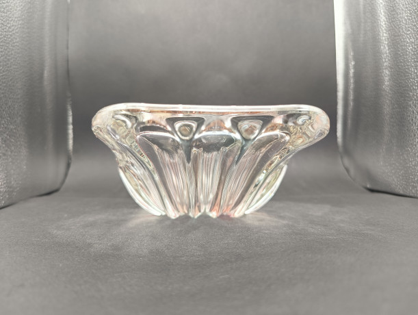 Фруктовница винтажная большая Im Stil Walther Glas, необычной формы, грани, хрустальное стекло, 29.5 х 15 см, Германия, 1970-80гг.