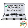 BlueCraft BlueCraft Gaskocher, (Gas-Kochfeld 3 flammen mit Schlauch Druckminderer Manometer), Campingkocher 3-flammig, Gasherd 50 mbar fur Propan-Gas-Flasche Газовая плита BlueCraft, (газовая плита 3 пламени со шлангом, редуктором давления, манометр), по