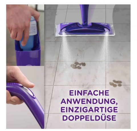 Swiffer Bodenreiniger Wet Jet Starterset, 1 St, Швабра Swiffer с распылителем + 5 салфеток + раствор для мытья полов WET JET