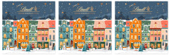  Lindt Winterhauser 2025 Advent Calendar 153 g х 3stk, Линдт Адвент-календарь 2025, 24 сладких сюрприза, 36см х 36см, 153 грамма x 3 шт