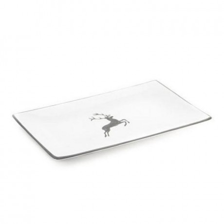 Gmundner Keramik Gmundner Keramik Grauer Hirsch Platte rechteckig 36x15x2,8 cm Gmundner керамическая тарелка серый олень прямоугольная 36x15x2,8 см