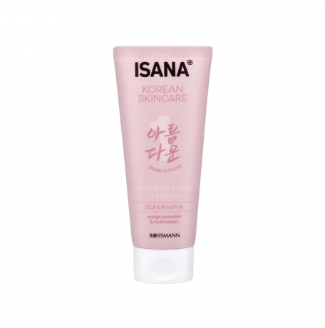 Isana Korean Skincare Foaming Cleanser Creamy Cica & BHA 150 ml, Очищающий гель для лица Korean Beauty c CICA и BHA/PHA, 150мл
