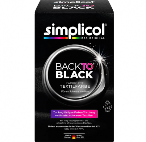 Simplicol Textilfarbe Back to Black Farberneuerung 5stk Текстильная краска для восстановления черного цвета ткани, 400 г x 5 упаковок
