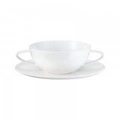 ASA SELECTION ASA A Table Weiss Suppentasse mit Untertasse 0,30 L / h: 5,6 cm ASA A Table Weiss Чашка для супа с блюдцем 0,30 л / высота: 5,6 см