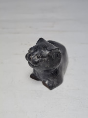 Статуэтка винтажная миниатюрная &quot;Тигр&quot;, черный камень, 4 x 8 см, Германия, 1960-70гг. 