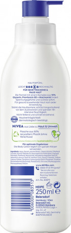NIVEA Body Lotion Repair & Care, 250 ml, Нивеа Лосьон для тела, 10% глицерин, провитамин B5 и ниацинамид, для очень сухой кожи, 72ч увлажнение, 250 мл