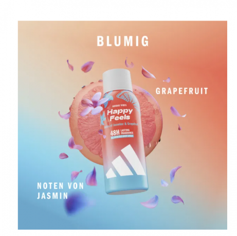 adidas Vibes Happy Feels All Over Deo Bodyspray Дезодорант-спрей для тела Vibes Happy Feels All Over 150мл