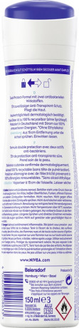 NIVEA Dry Active Anti-Transpirant Spray, 150 ml, Нивеа Антиперспирант спрей, Dual Protect, 72ч сухость и комфорт, 150 мл