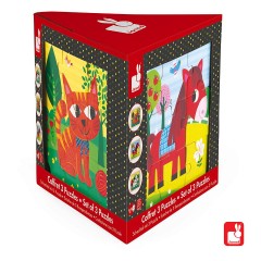 Janod Chunky Holzfiguren-Puzzle Baustelle (7 Teile)\/ Display 4 Stck. Массивная деревянная фигурка-пазл строительная площадка (7 деталей)/ дисплей 4 шт.