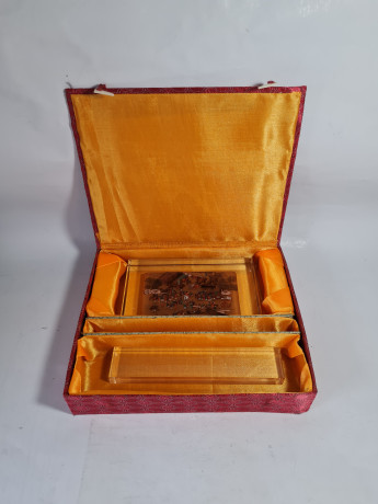 Декоративная 3Д картина в стекле "Рыночная площадь, Япония", 19 x 11 x 3 см, в заводской подарочной коробке, коробка 21 x 4 x 2 см, Германия, 1960-70гг.