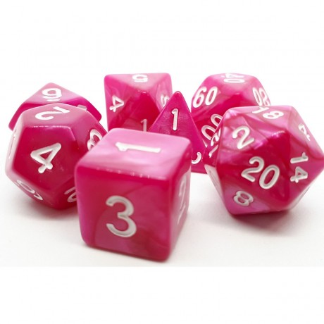 dice4friends 7-tlg. RPG Wurfelset Pearl: Pink\/White 7 шт. RPG Dice Set Жемчуг: Розовый/Белый