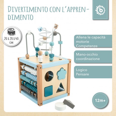 bieco Bieco Motorikwurfel Scandi-Chic Motorikspielzeug ab 1 Jahr Activity Center Baby Motorikwurfel Кубик моторики Bieco Scandi-Chic для развития моторики от 1 года Центр активности Кубик моторики малыша