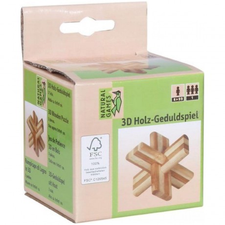 Natural Games 3D Holz-Geduldspiel Kreuz Natural Games 3D Деревянная головоломка Крест
