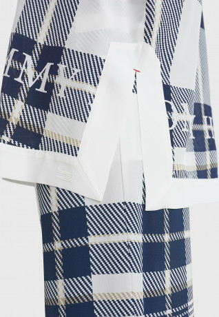 Tommy Hilfiger ICONS RELAXED FIT Button-down blouse icon branded l chk ecru p blue ICONS RELAXED FIT Блузка на пуговицах значок фирменный l chk ecru p синий