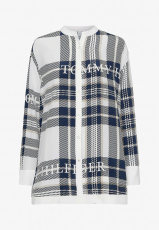 Tommy Hilfiger ICONS RELAXED FIT Button-down blouse icon branded l chk ecru p blue ICONS RELAXED FIT Блузка на пуговицах значок фирменный l chk ecru p синий