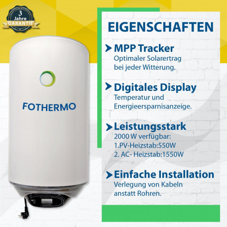 Stegpearl Stegpearl Wasserkocher Fothermo 80 L Photovoltaik Hybrid Wasser Boiler – Warmwasserspeicher  Stegpearl Kettle Fothermo 80 л Фотоэлектрический гибридный водогрейный котел резервуар для горячей воды