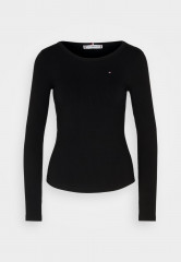 Tommy Hilfiger SLIM Long sleeved top black SLIM Топ с длинными рукавами черный