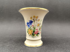 Ваза винтажная малая Cottier Freres Switzerland &quot;Эшинен-Зе&quot; с цветочным декором, фарфор, 7 х 8 см, Швейцария, 1960-70гг.