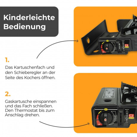 ZMC ZMC Gaskocher ZMC Campingkocher 2 flammig Outdoor Camping Gas Kocher Grillplatte +, (mit automatische Piezo-Zundung), Outdoor Gas Campingkocher 2Fach Gasherd Ofen Butan Kochfeld Gas Kocher  Газовая плита ZMC Походная газовая плита ZMC с 2 пламенем газ