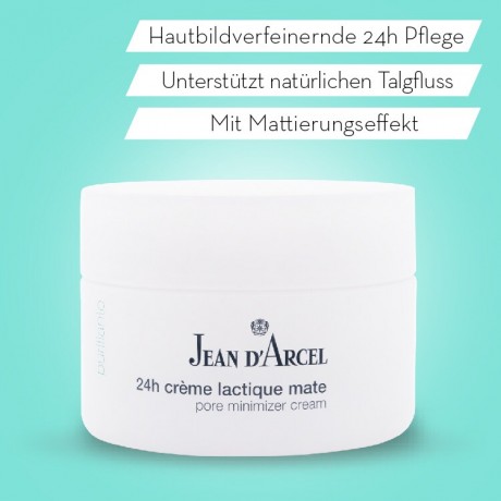 JEAN D'ARCEL 24h creme lactique mate PURIFIANTE 24Std Gesichtscreme fur grossporige fette Haut 24h creme lactique mate PURIFIANTE крем для лица 24h для жирной кожи с большими порами