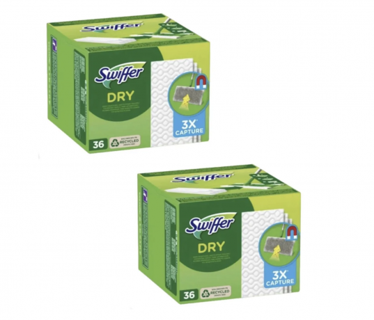 Swiffer dry 2packs x 36st (72stk), Сменные салфетки для швабры для сухой уборки полов, 36 штук х 2 упаковки