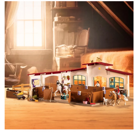 Schleich Horse Club 42639 Игровой набор конюшня с лошадьми Schleich Horse Club, 179 деталей, фигурки и манеж, для детей 5-12 лет