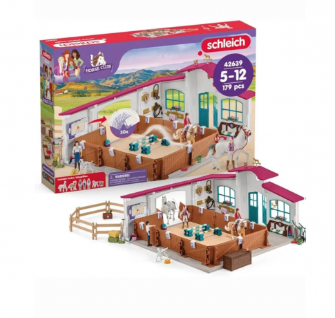 Schleich Horse Club 42639 Игровой набор конюшня с лошадьми Schleich Horse Club, 179 деталей, фигурки и манеж, для детей 5-12 лет