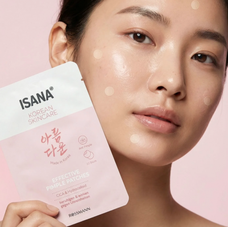 Isana Korean Skincare Pimple patches, Пластыри от акне Korean Skincare с экстрактом центеллы азиатской и гидроколлоидом, 30 шт.