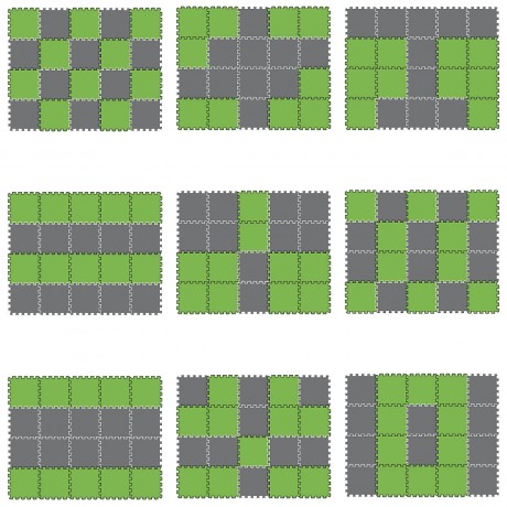 LittleTom Puzzlematte Uni Grau Hellgrun 20 Teile Коврик-пазл Uni Grey Light Green 20 штук