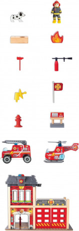 Spiel-Feuerwehrwache Grobstadt-Feuerwache E3023  Большая деревянная пожарная станция Big City Fire Station 