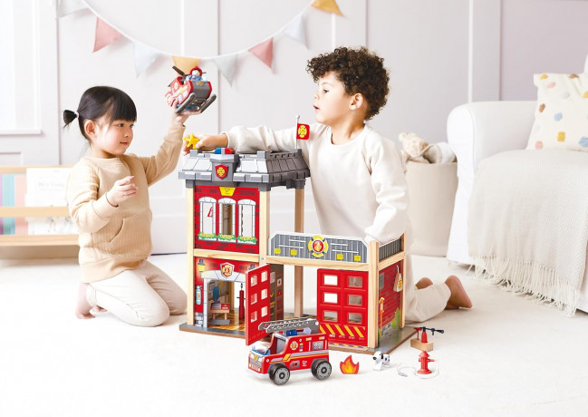 Spiel-Feuerwehrwache Grobstadt-Feuerwache E3023  Большая деревянная пожарная станция Big City Fire Station 