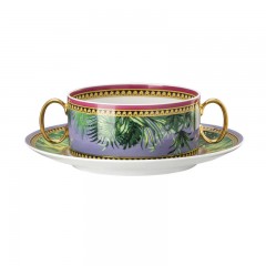 Rosenthal meets Versace Rosenthal Versace Jungle Animalier Suppenobertasse 0,28 L mit Suppenuntertasse 17 cm 2-tlg. Чашка для супа Rosenthal Versace Jungle Animalier 0,28 л с блюдцем для супа 17 см, 2 шт.