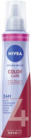 NIVEA Color Schutz Schaumfestiger, 150 ml, Нивеа Мусс для окрашенных волос, пантенол и витамин B3, защита цвета, термозащита, до 24ч фиксация, 150 мл