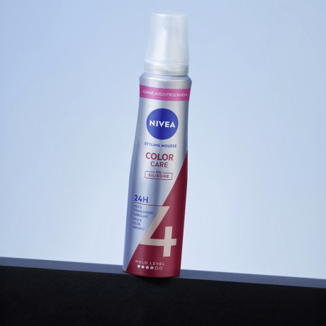 NIVEA Color Schutz Schaumfestiger, 150 ml, Нивеа Мусс для окрашенных волос, пантенол и витамин B3, защита цвета, термозащита, до 24ч фиксация, 150 мл