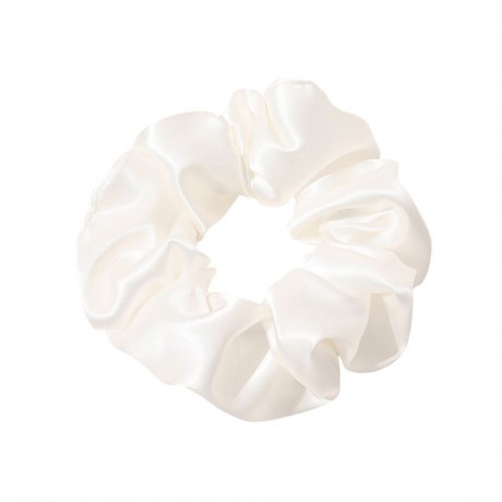 SOHO Satin Scrunchie Weiss Атласная резинка для волос