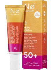 NO COSMETICS Safe today Glowy Sunfluid LSF 50+, 50 ml, No Cosmetics Солнцезащитный флюид SPF 50 сияние и защита от фотостарения, лёгкая текстура, 50 мл